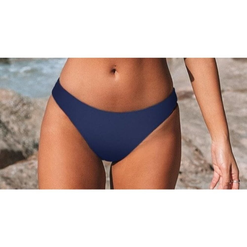 CUPSHE Women's Indigo Blue Low Rise Bikini Bottom - Size M, NWOT